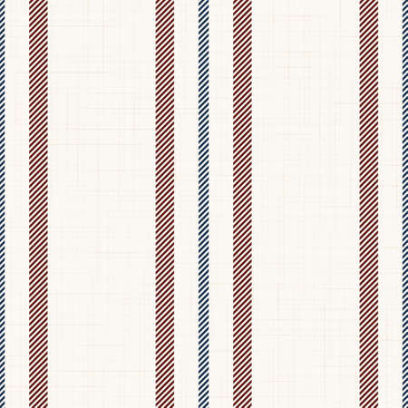 Modern french Farmhouse pattern in teal blue, burgundy red and beige colors. Seamless vector background. Linen vintage kitchen fabric. Textile ribbon trim texture.のイラスト素材