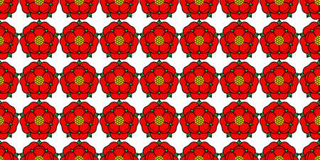 Tudor rose vector seamless pattern. Traditional heraldic emblem of England. The war of roses of houses Lancaster and York.のイラスト素材