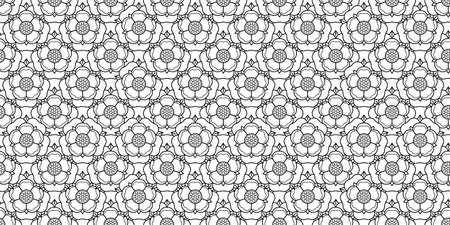 Tudor rose vector seamless pattern. Traditional heraldic emblem of England. The war of roses of houses Lancaster and York.のイラスト素材