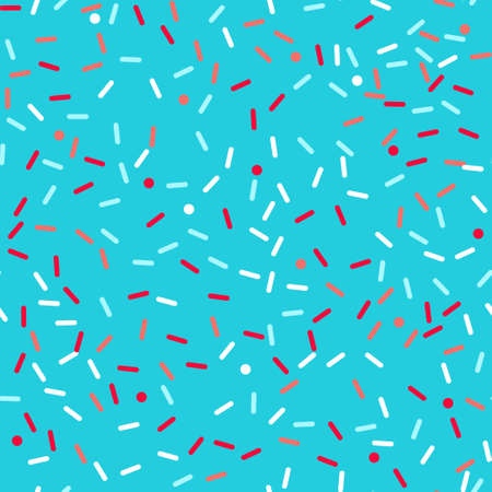 Donut sprinkle rainbow vector seamless background. Confetti cake icing glaze. Ice cream Birthday party pattern. Kids dessert repeat bakery texture.のイラスト素材