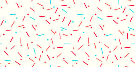 Donut sprinkle rainbow vector seamless background. Confetti cake icing glaze. Ice cream Birthday party pattern. Kids dessert repeat bakery texture.のイラスト素材