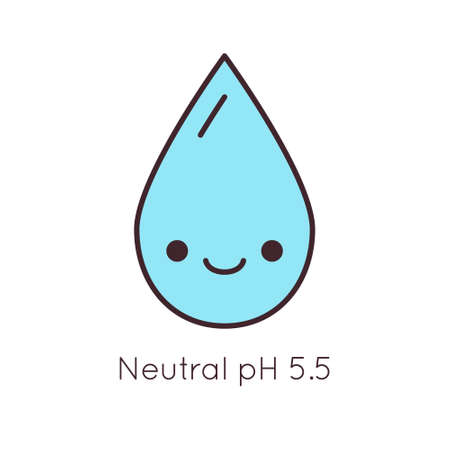 Vector Neutral pH icon. Acidic to normal to alkaline diagram. Laboratory skin care cosmetic indicator. Chemistry science concept. Balance measurement spectrum.のイラスト素材
