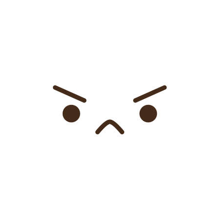 Vector kawaii anime emoji isolated icons set. Cartoon logo collection. Outline clipart drawing. Japanese manga face illustration.のイラスト素材