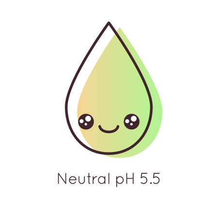 Vector Neutral pH icon. Acidic to normal to alkaline diagram. Laboratory skin care cosmetic indicator. Chemistry science concept. Balance measurement spectrum.のイラスト素材