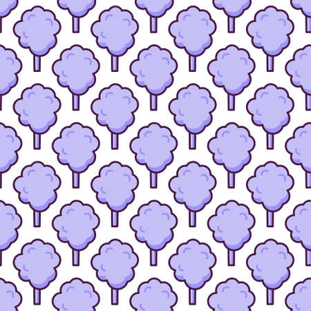 Cotton candy icon vector seamless pattern. Sweet dessert cloud food. Funny isolated clipart drawing. Carnival party baby and kids snack. Cute illustration.のイラスト素材