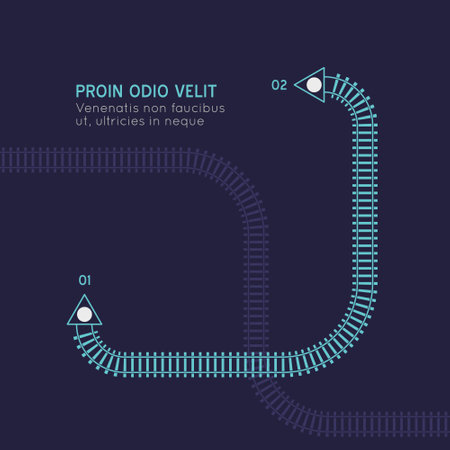 Railroad tracks infographic. Vector flat style ciry railway scheme. Subway stations map top view. Industrial transport maze colorful illustration.のイラスト素材