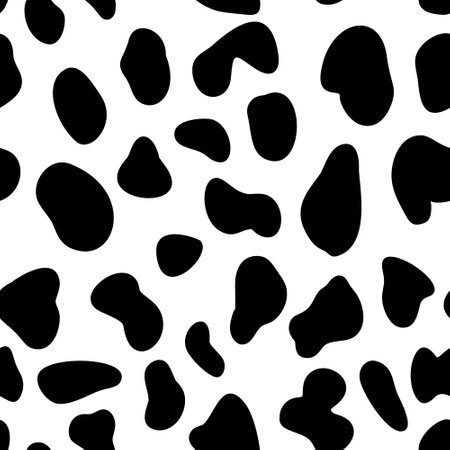 Dalmatian hand painted seamless pattern. Leopard animal skinspotted endless background. Stylized vector organic grunge texture.のイラスト素材