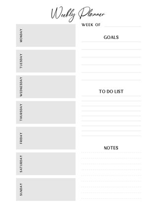 Printable vector planner. Modern business organizer template. Blank Vertical journal notebook page. Background design frame. Paper sheet size A4.Checklist,date,notes, habit tracker.のイラスト素材