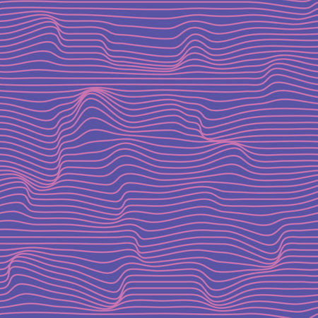 Metaverse seamless vector pattern. Wavy lines endless futuristic abstract background. 3d reality future banner concept. Psychedelic geometric optical illusion texture. Technology business template.のイラスト素材