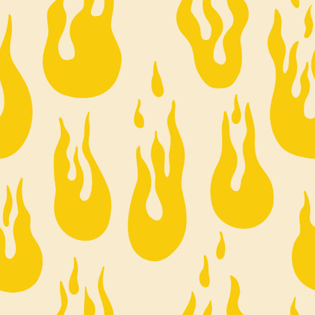 Groovy flame  Y2K  Psychedelic vector background. Seamless fire pattern in70s Retro Disco Style. Funky summer abstract modern aesthetic  print.Wall frame poster, banner or Social Media template.のイラスト素材