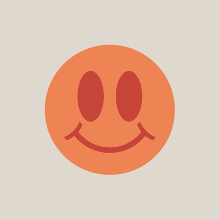 Groovy smile Y2K  Psychedelic vector background. Smiley isolated element in70s Retro Disco Style. Funky summer abstract modern aesthetic  print.Wall frame poster, banner or Social Media template.のイラスト素材