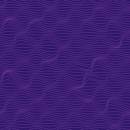 Metaverse seamless vector pattern. Wavy lines endless futuristic abstract background. 3d reality future banner concept. Psychedelic geometric optical illusion texture. Technology business template.のイラスト素材