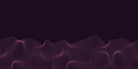 Metaverse seamless vector pattern. Wavy lines endless futuristic abstract background. 3d reality future banner concept. Psychedelic geometric optical illusion texture. Technology business template.のイラスト素材