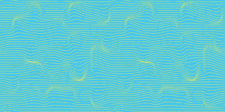 Metaverse seamless vector pattern. Wavy lines endless futuristic abstract background. 3d reality future banner concept. Psychedelic geometric optical illusion texture. Technology business template.のイラスト素材