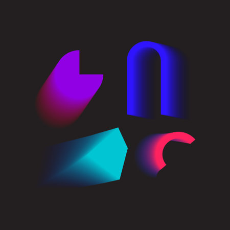 Abstract gradient Y2K fluid shapes vector set. Mental health elements on transparent background. Vaporwave modern aesthetic. Auramodern blurred hologram. Trendy Brutalism.のイラスト素材