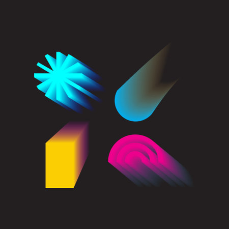 Abstract gradient Y2K fluid shapes vector set. Mental health elements on transparent background. Vaporwave modern aesthetic. Auramodern blurred hologram. Trendy Brutalism.のイラスト素材