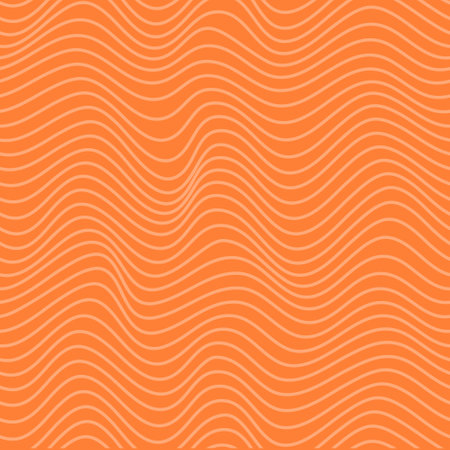 Red Salmon fillet vector seamless texture. Food abstract wallpaper pattern with waved stripes. Sushi restaurant packaging and Menu design.のイラスト素材