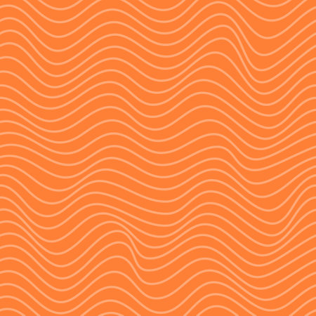 Red Salmon fillet vector seamless texture. Food abstract wallpaper pattern with waved stripes. Sushi restaurant packaging and Menu design.のイラスト素材