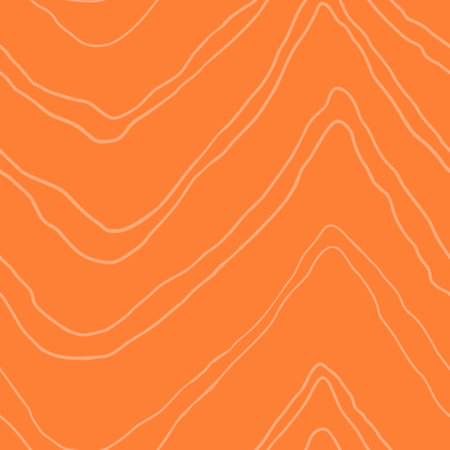Red Salmon fillet vector seamless texture. Food abstract wallpaper pattern with waved stripes. Sushi restaurant packaging and Menu design.のイラスト素材