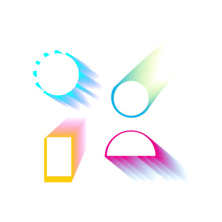 Abstract gradient Y2K fluid gradient shapes vector set. Mental health elements on transparent background. Vaporwave modern aesthetic. Auramodern blurred hologram. Trendy Brutalism.のイラスト素材
