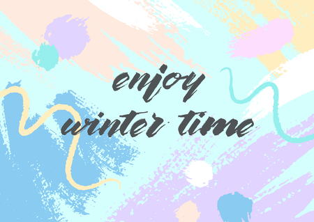 Trendy holidays poster with hand drawn shapes and textures in soft pastel colors.Unique graphic design perfect for prints,flyers,banners,invitations,special offer and more.Modern vector illustration.のイラスト素材