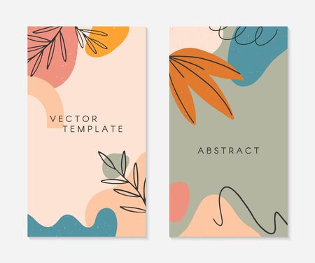 Set of creative stories templates with copy space for text.のイラスト素材
