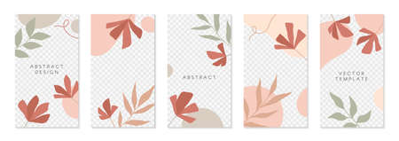 Bundle of editable insta story templates with copy space for text.のイラスト素材