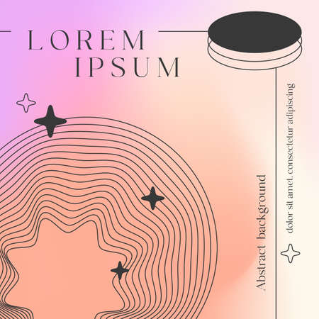 Vector mesh gradient background with wireframe geometric shapes and copy space for text.Abstract illustration in y2k aesthetic.Pastel colors.Trendy minimalist design for banners,social media,covers.のイラスト素材