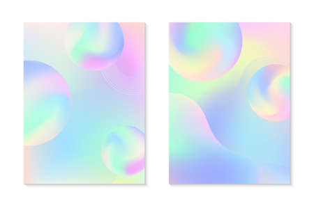Vector mesh gradient backgrounds with 3d futuristic spheres and linear grid.Abstract illustrations in y2k aesthetic.Pastel colors.Trendy minimalist designs for banners,social media,covers.のイラスト素材