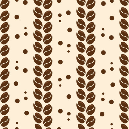 Vector seamless pattern with coffee beans; coffee background for package, wrapping paper, wallpaper, fabric, textile, web design.のイラスト素材