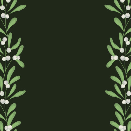 Vector background with white mistletoe; for greeting cards, invitation, posters, banners.のイラスト素材