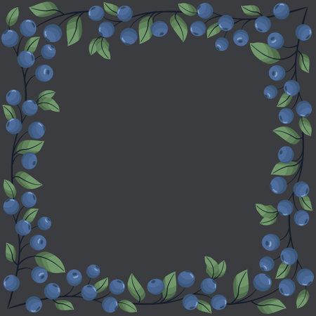 Vector background with blueberries; for greeting cards, invitations, posters, banners.のイラスト素材
