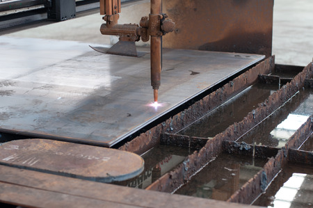 CNC LPG gas cutting on metal plate