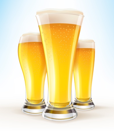 Realistic Glasses of Beer close-upのイラスト素材