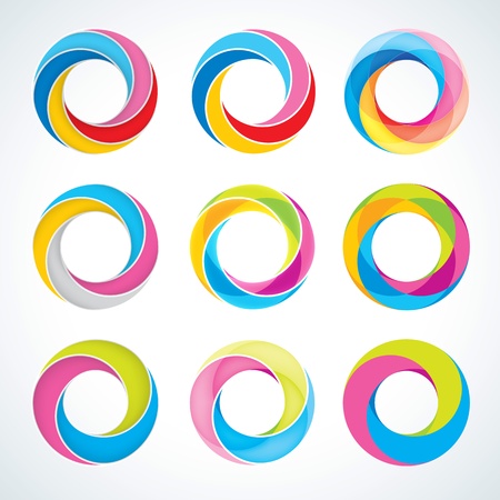 Set of abstact Infinite loop logo template  Corporate iconsのイラスト素材