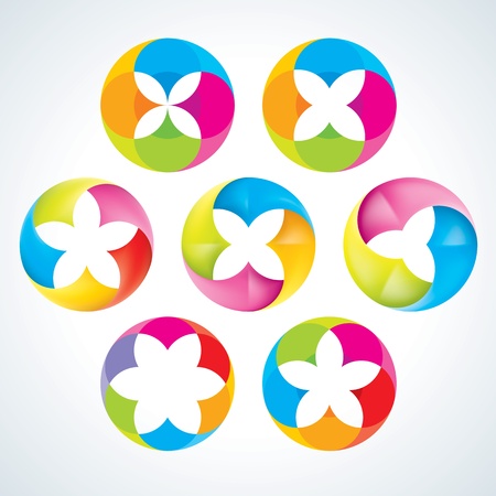 Abstract flower signs  Corporate icons  EPS10のイラスト素材