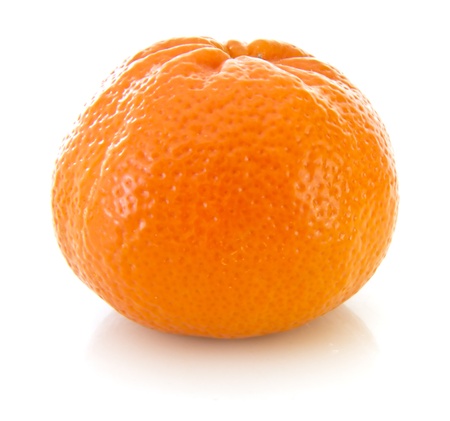 Fresh orange mandarin on a white backgroundの写真素材
