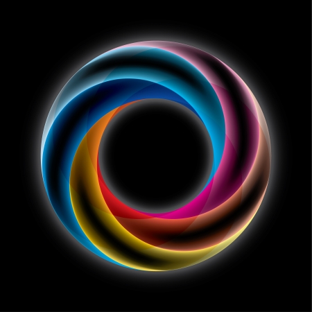 Abstract Infinite Neon Logo Template  Corporate Icon  4 Pieces Shape のイラスト素材