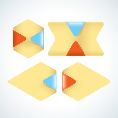 Set of Vector Blank Stickers  Easy to color transform のイラスト素材