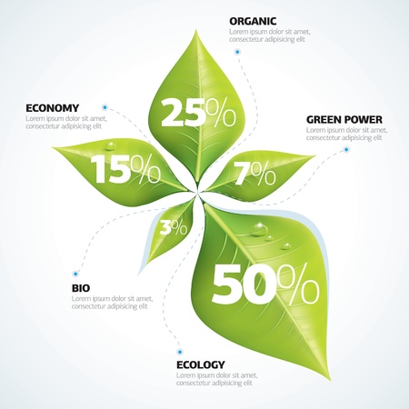 Green economy concept - Leafs inforgaphics のイラスト素材