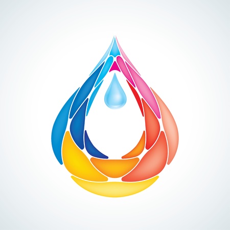 Abstract Puzzle Water Drop Symbol  Icon のイラスト素材