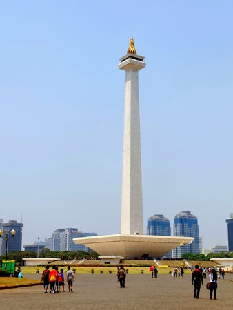 National Monument (Monas) at daylight, this is one of iconic monument in Jakarta, Indonesiaのeditorial素材