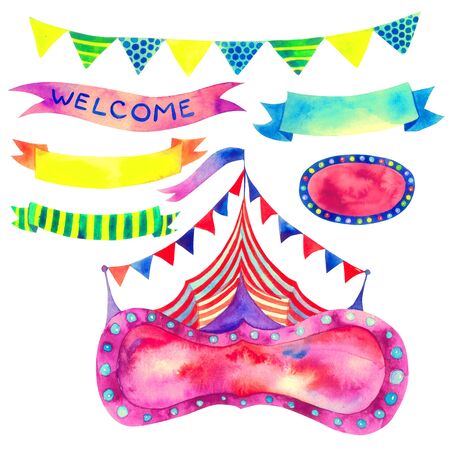 Circus banners set.の写真素材