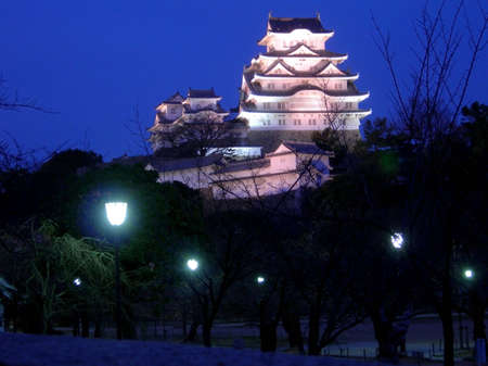 Himeji Castle on a winter night          のeditorial素材