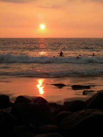 Sunset over Magic Sands Beach in Hawaii          の写真素材