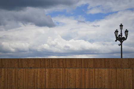 Street lamp on cloudy skyの写真素材