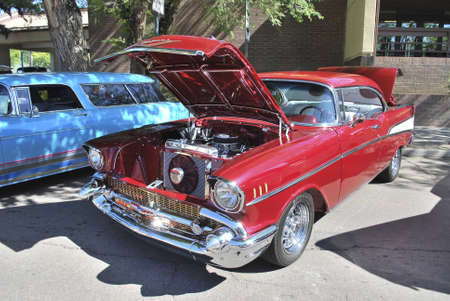 exhibition of old cars in Flagstaffの写真素材