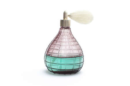Old Perfume Bottle Isolated on white backgroundの写真素材