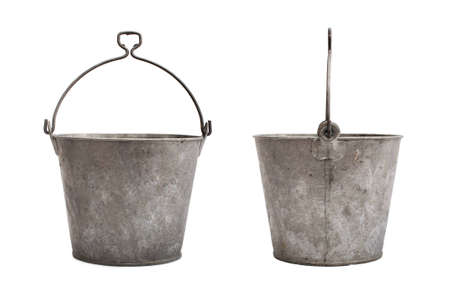 Buckets of beer gaps in positions difentes isolated on white backgroundの写真素材