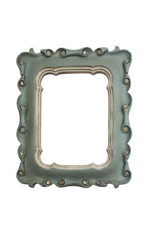 Vintage photo frame isolated on white backgroundの写真素材